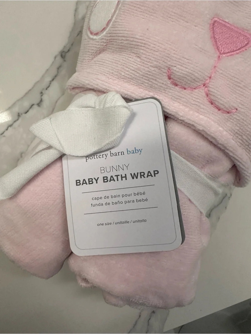Pottery Barn Kids Pink Bunny Plush Wrap